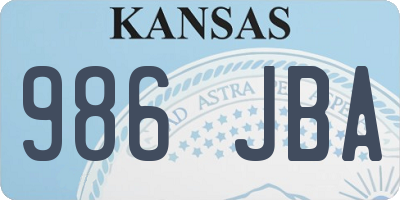 KS license plate 986JBA