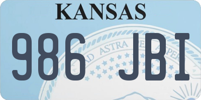 KS license plate 986JBI