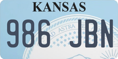 KS license plate 986JBN
