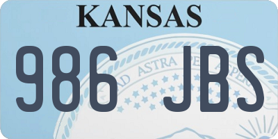 KS license plate 986JBS