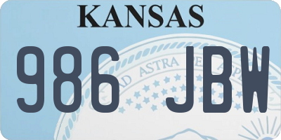 KS license plate 986JBW