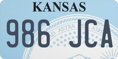 KS license plate 986JCA
