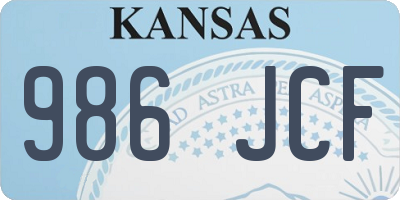 KS license plate 986JCF