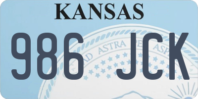 KS license plate 986JCK