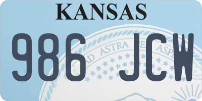 KS license plate 986JCW