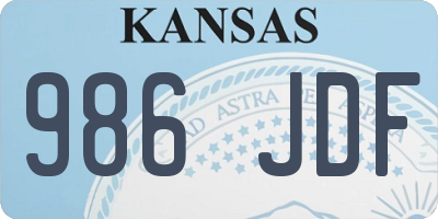 KS license plate 986JDF