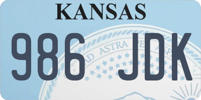 KS license plate 986JDK