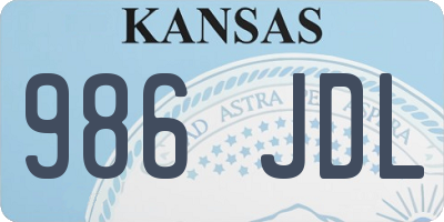 KS license plate 986JDL