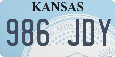 KS license plate 986JDY
