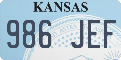 KS license plate 986JEF