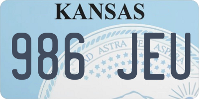 KS license plate 986JEU