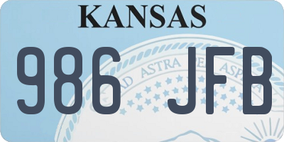 KS license plate 986JFB
