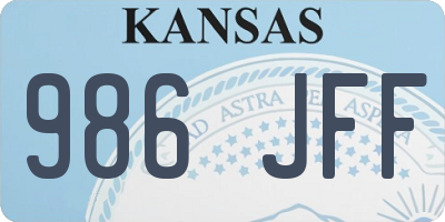 KS license plate 986JFF