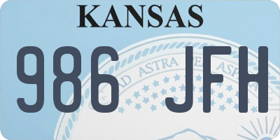 KS license plate 986JFH