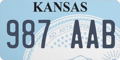 KS license plate 987AAB