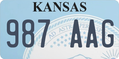 KS license plate 987AAG