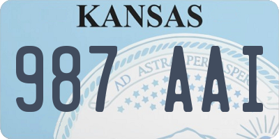 KS license plate 987AAI