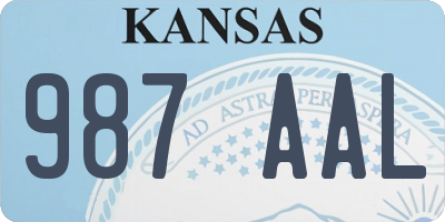 KS license plate 987AAL