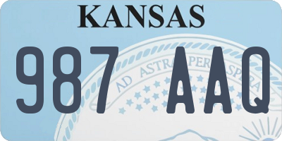 KS license plate 987AAQ