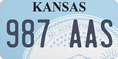 KS license plate 987AAS