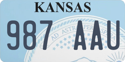 KS license plate 987AAU