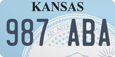 KS license plate 987ABA
