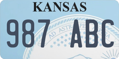 KS license plate 987ABC