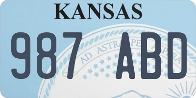 KS license plate 987ABD
