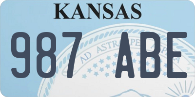 KS license plate 987ABE