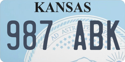 KS license plate 987ABK