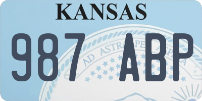 KS license plate 987ABP