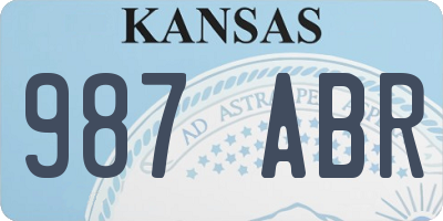 KS license plate 987ABR