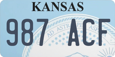 KS license plate 987ACF