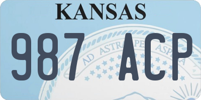 KS license plate 987ACP