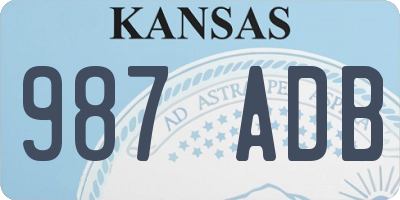 KS license plate 987ADB