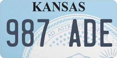 KS license plate 987ADE