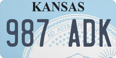 KS license plate 987ADK