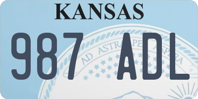 KS license plate 987ADL