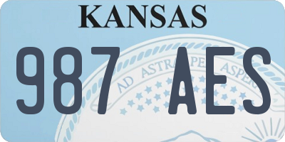 KS license plate 987AES