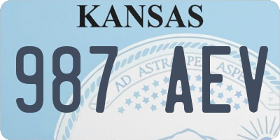 KS license plate 987AEV
