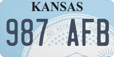 KS license plate 987AFB