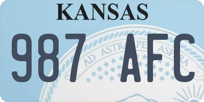 KS license plate 987AFC