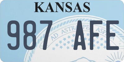 KS license plate 987AFE