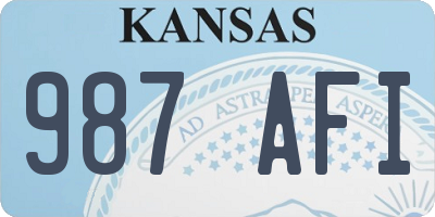 KS license plate 987AFI