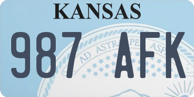 KS license plate 987AFK