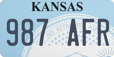 KS license plate 987AFR