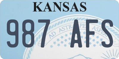 KS license plate 987AFS