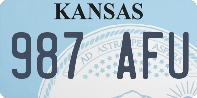 KS license plate 987AFU