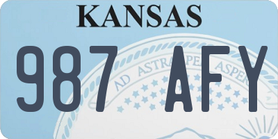 KS license plate 987AFY