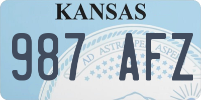 KS license plate 987AFZ